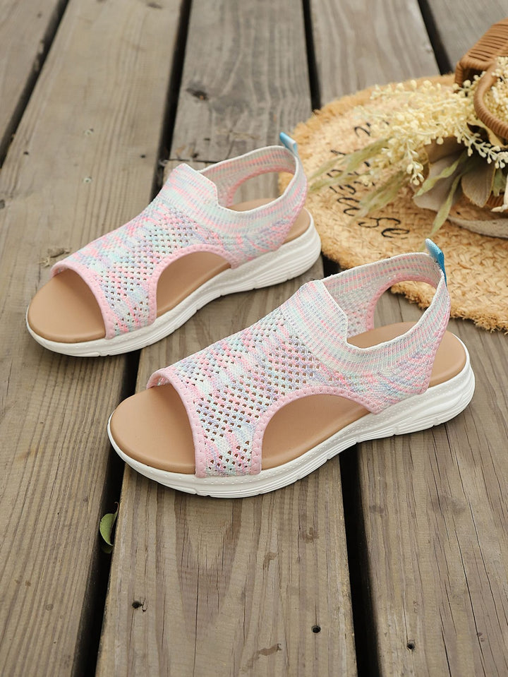Flade damesandaler – Overdel i åndbart mesh, slip-on