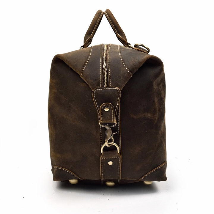 Sac de Voyage Homme Cuir Véritable – Bagage Structuré Fermeture Zippée