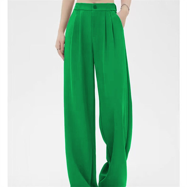 Weite, fließende Damenhose – Hohe Taille, eleganter Plissee-Look