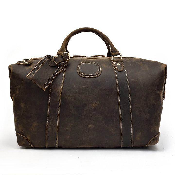 Sac de Voyage Homme Cuir Véritable – Bagage Structuré Fermeture Zippée