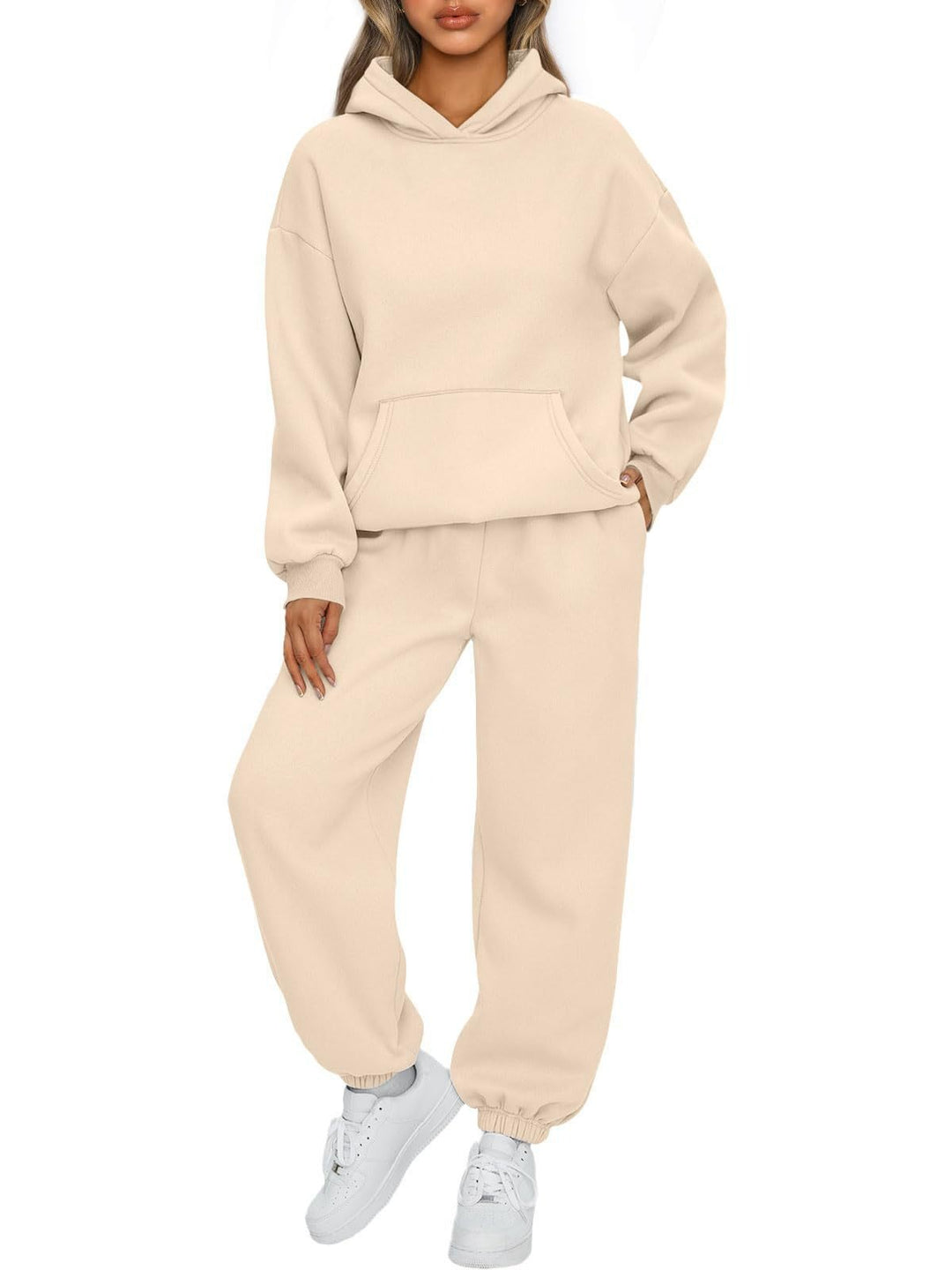 Damen-Loungewear-Set mit Kapuze – Lässiger langer Pyjama