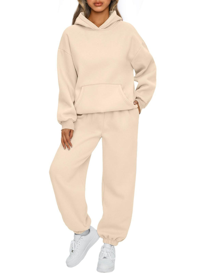 Damen-Loungewear-Set mit Kapuze – Lässiger langer Pyjama