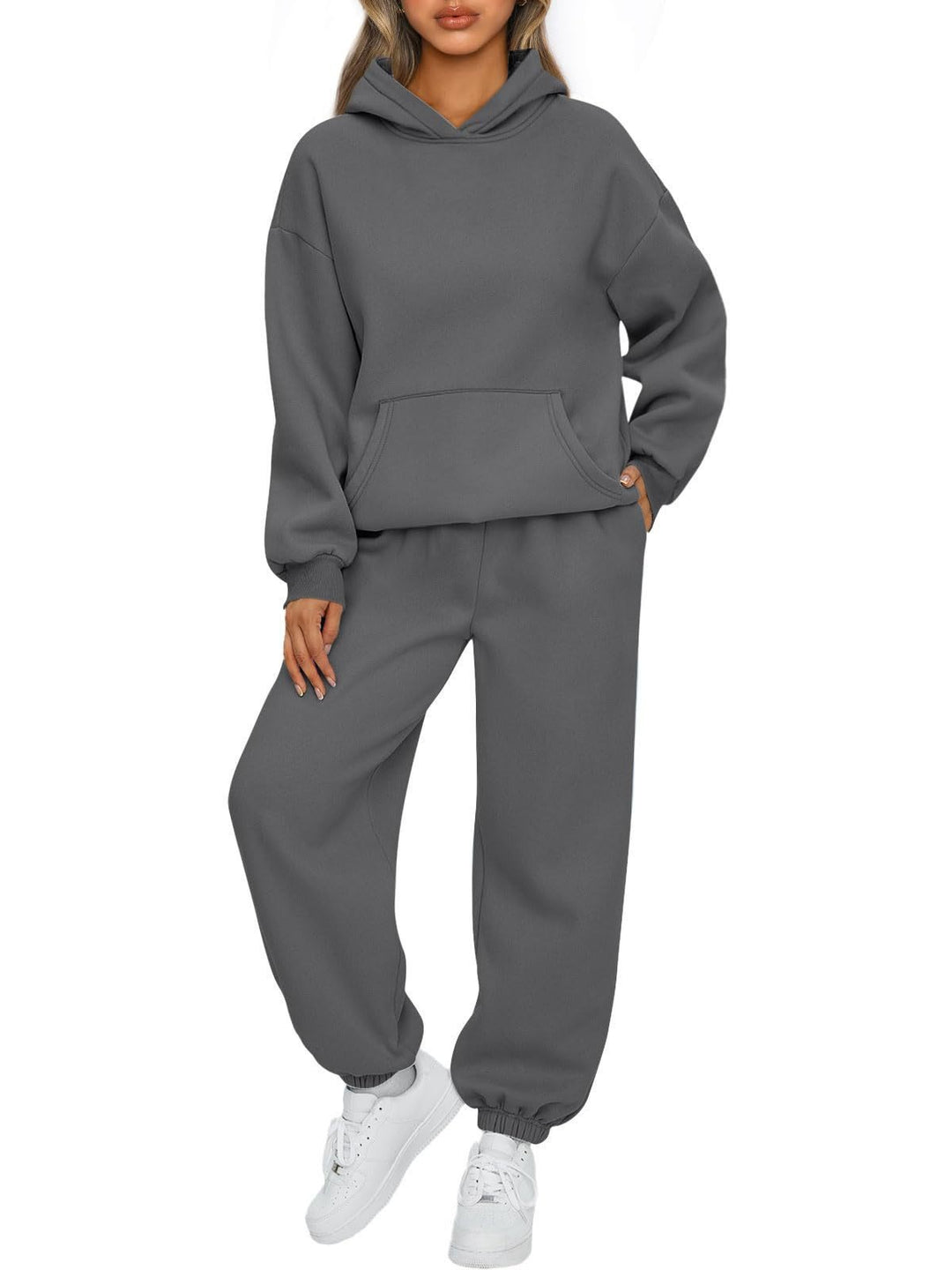 Damen-Loungewear-Set mit Kapuze – Lässiger langer Pyjama