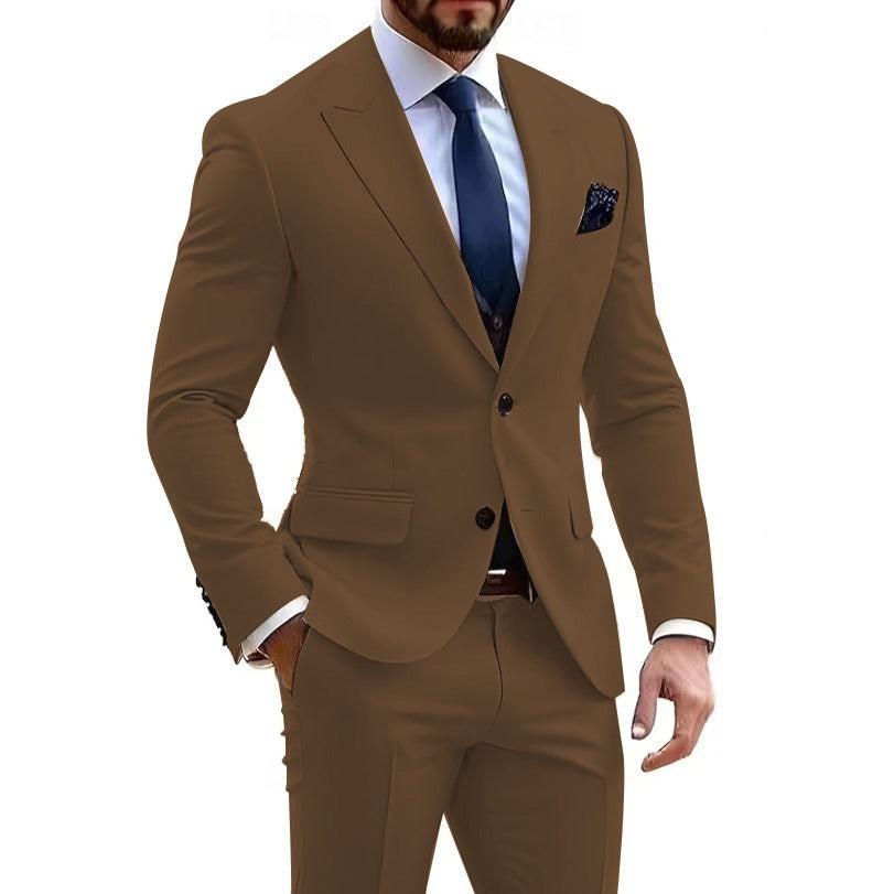 Herredragt i to dele i blandet bomuld – Elegant slim fit