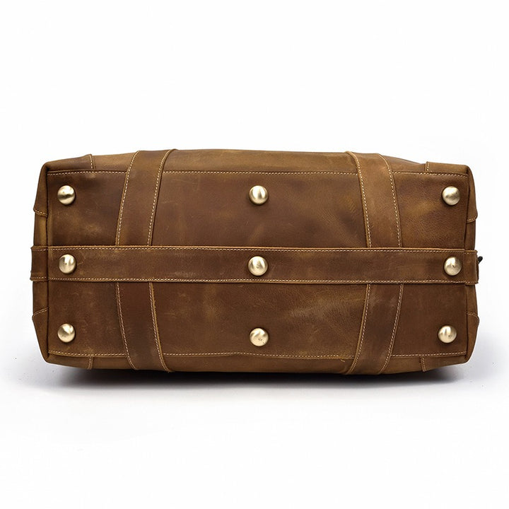 Sac de Voyage Homme Cuir Véritable – Bagage Structuré Fermeture Zippée