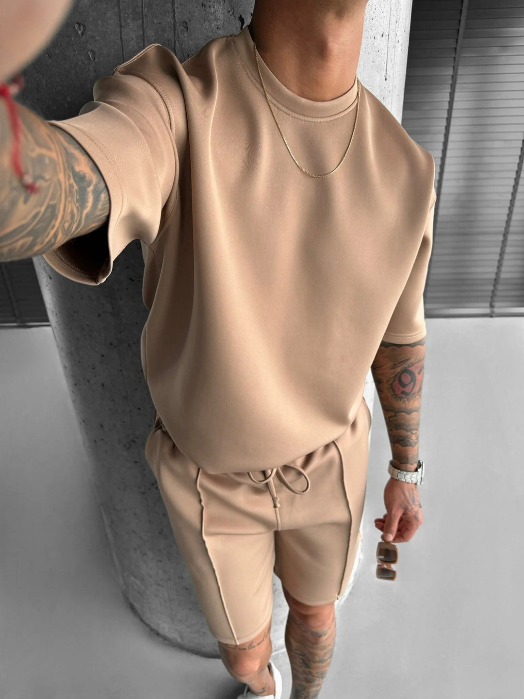 Men's Short Set Short Sleeve T-Shirt – Lightweight Coordinated Summer Outfit