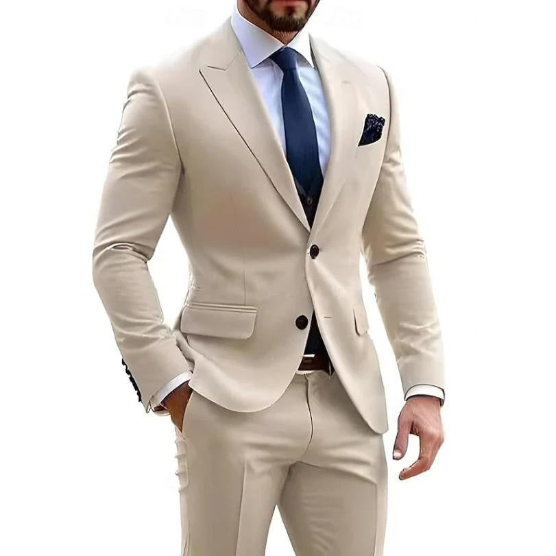 Herredragt i to dele i blandet bomuld – Elegant slim fit