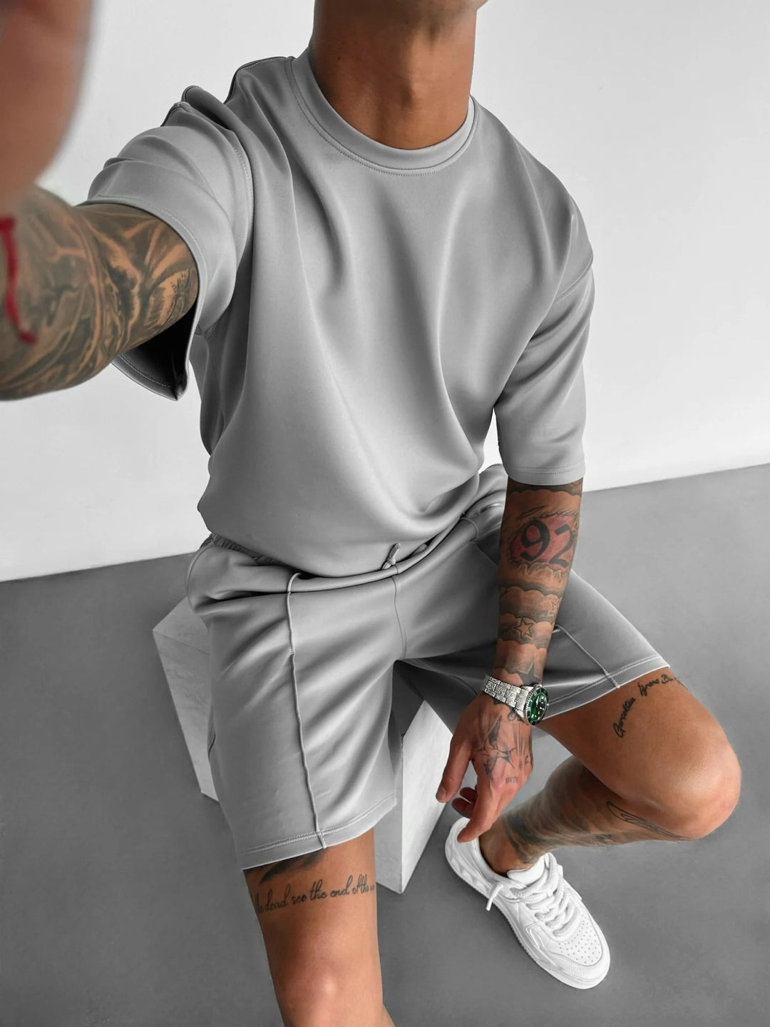 Men's Short Set Short Sleeve T-Shirt – Lightweight Coordinated Summer Outfit