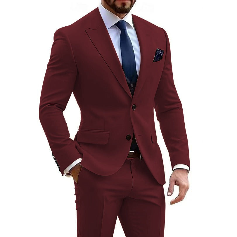 Herredragt i to dele i blandet bomuld – Elegant slim fit