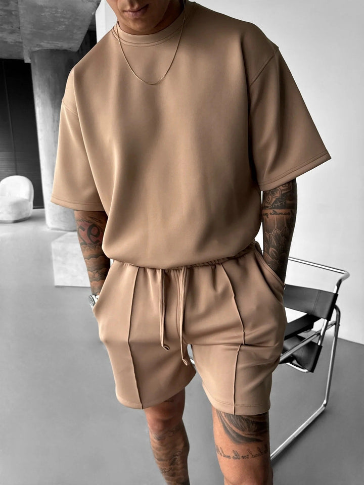 Men's Short Set Short Sleeve T-Shirt – Lightweight Coordinated Summer Outfit