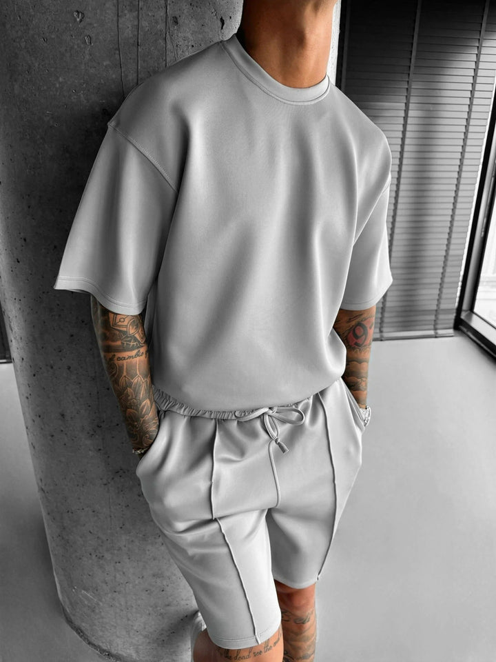 Men's Short Set Short Sleeve T-Shirt – Lightweight Coordinated Summer Outfit