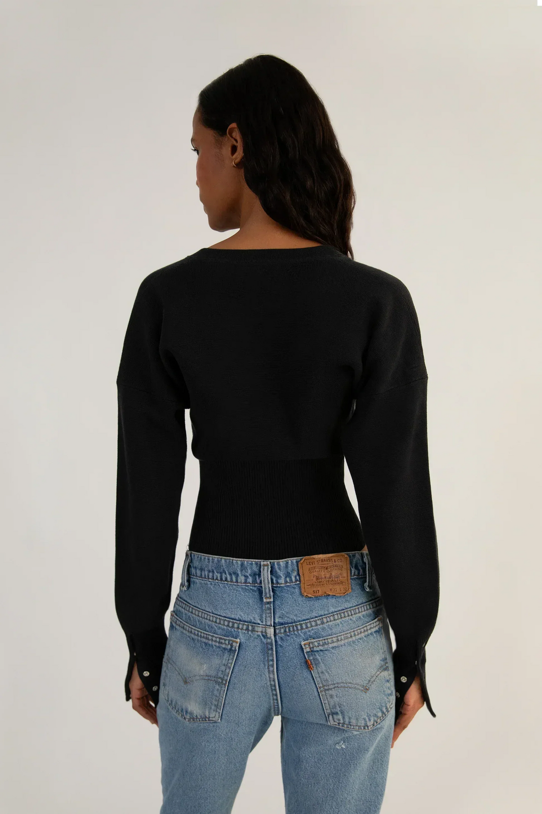 Cardigan donna in maglia – Collo rotondo con bottoni e finitura testurizzata