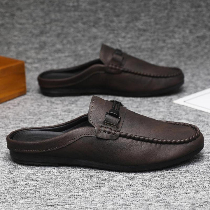 Lässige Herren-Mokassins Mules – Slip-On-Schnitt und Glattleder