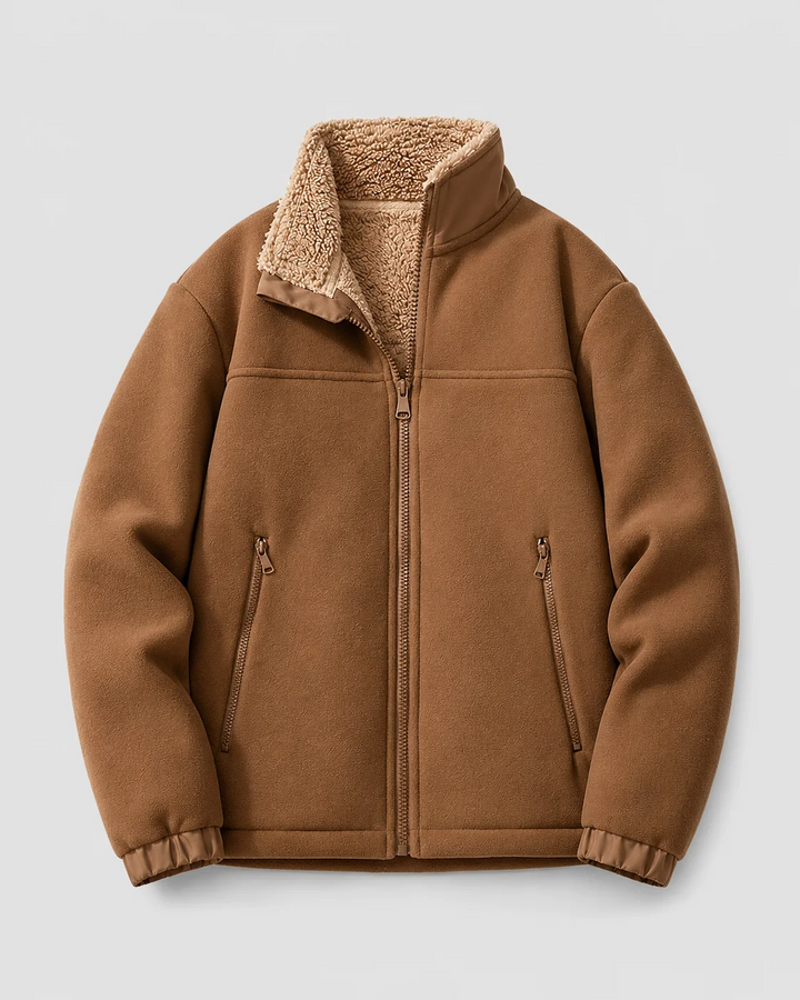 Veste Homme en Polaire – Col Montant Doublure Sherpa, Poches Zippées