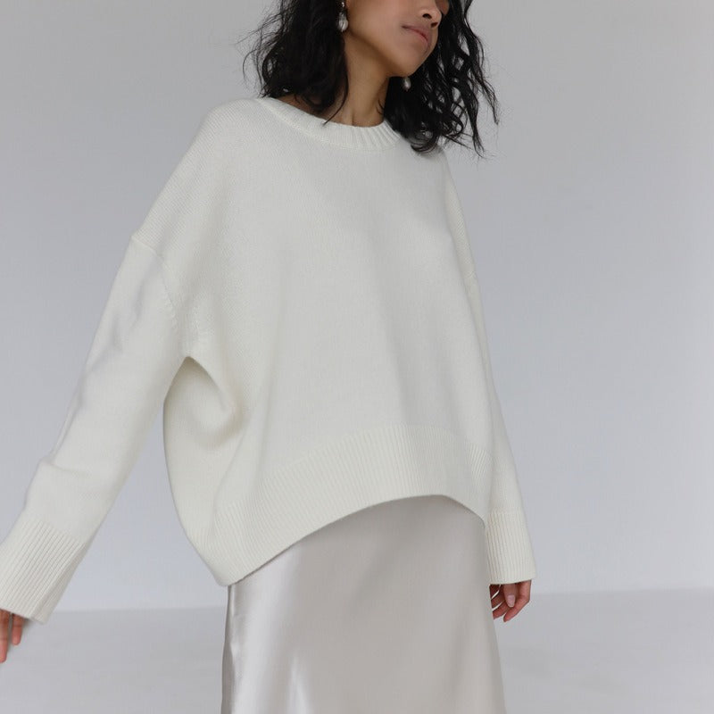 Pull Femme Maille – Coupe Ample Col Rond