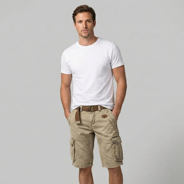 Short Homme en Coton – Coupe Longueur Genou Style Cargo Fonctionnel