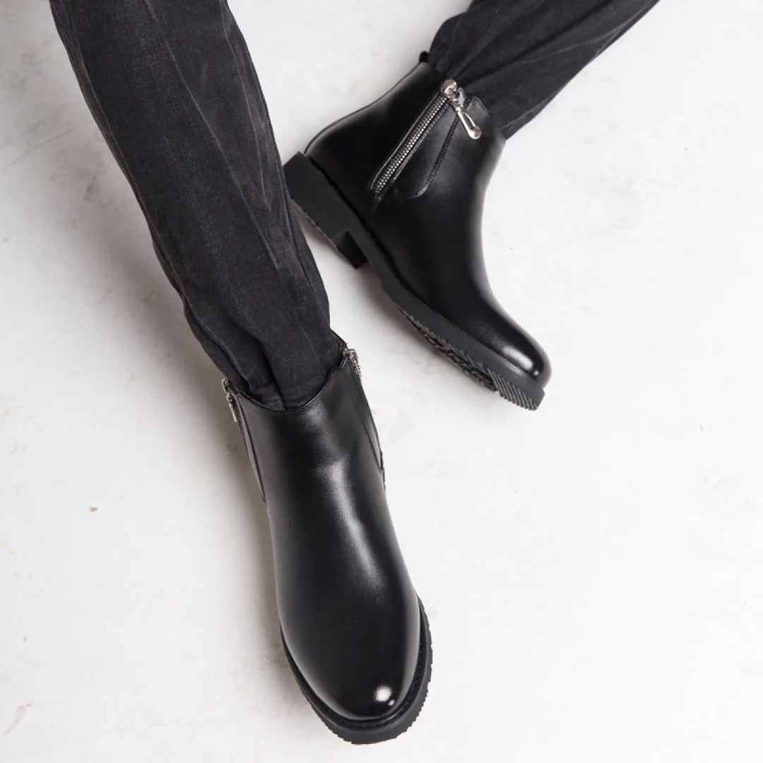 Botte Homme Cuir – Bout Pointu Fermeture Zip Latérale