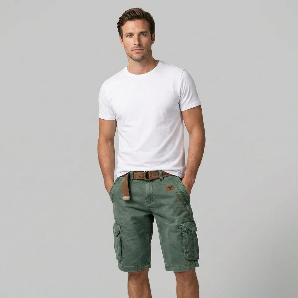 Short Homme en Coton – Coupe Longueur Genou Style Cargo Fonctionnel