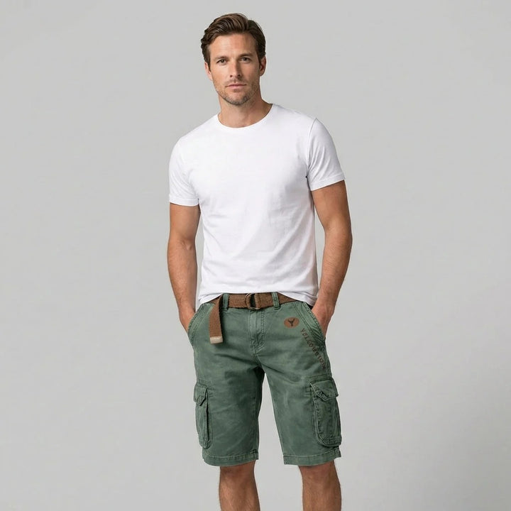 Short Homme en Coton – Coupe Longueur Genou Style Cargo Fonctionnel