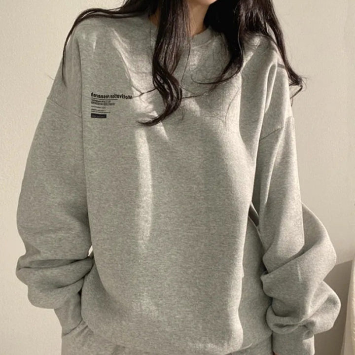 Sweatshirt i bomuld til dame – Rummelig pasform med fleecefor