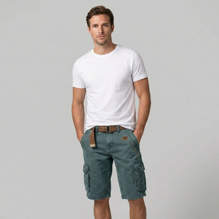 Short Homme en Coton – Coupe Longueur Genou Style Cargo Fonctionnel
