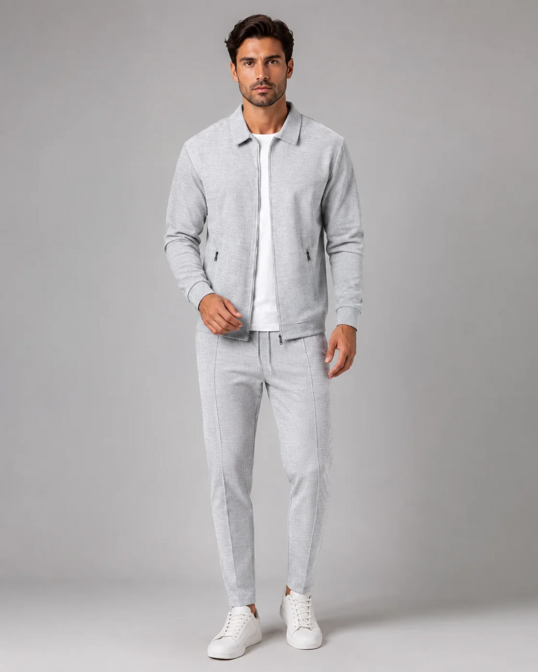 Costume Homme Deux Pièces – Ensemble Tissu Gaufré Coupe Décontractée