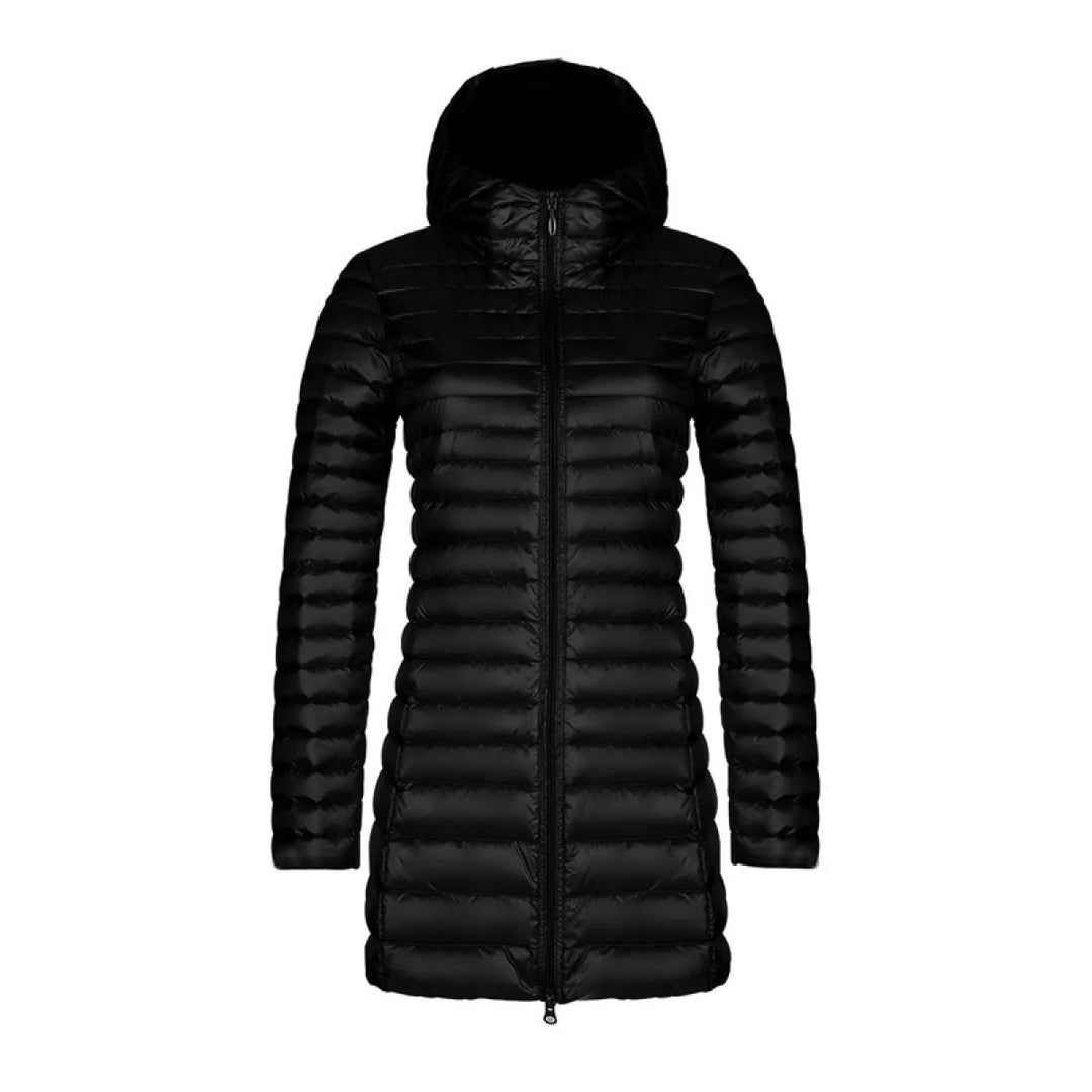 Lang vatteret parka Dame med hætte - let slim fit