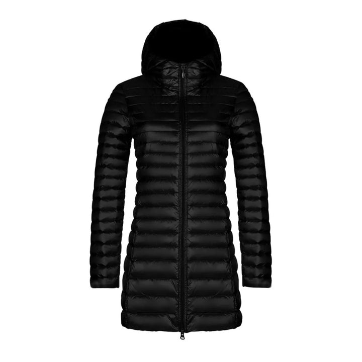 Lang vatteret parka Dame med hætte - let slim fit