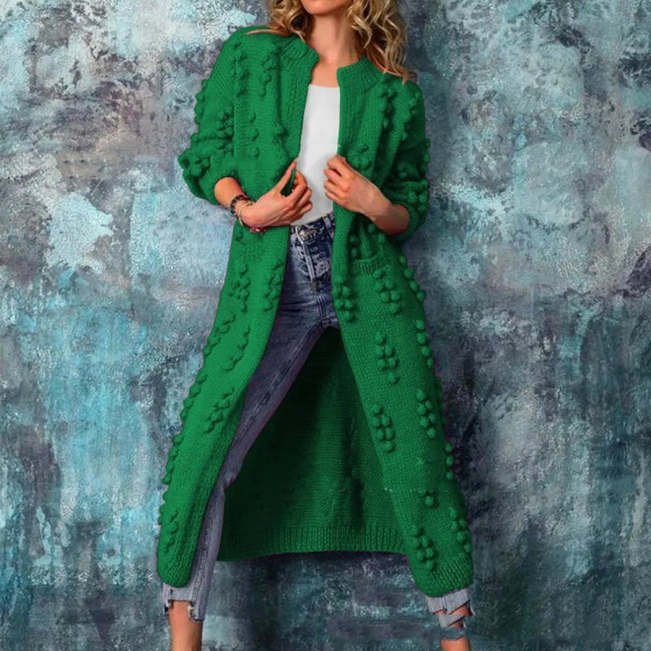 Gilet Femme en Maille Coton – Coupe Longue Droite