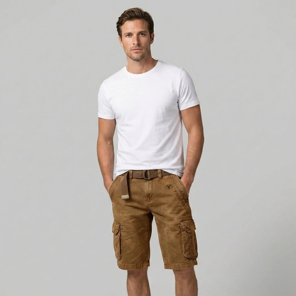 Short Homme en Coton – Coupe Longueur Genou Style Cargo Fonctionnel