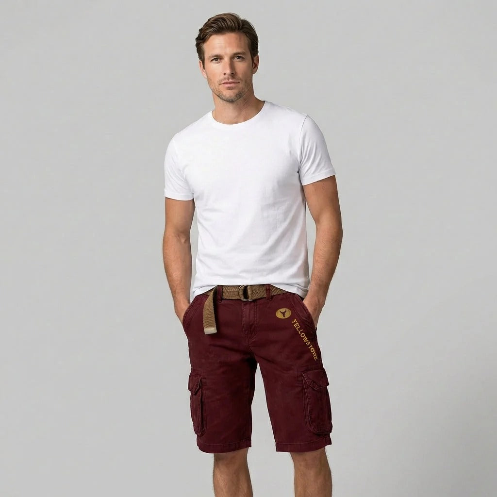 Short Homme en Coton – Coupe Longueur Genou Style Cargo Fonctionnel