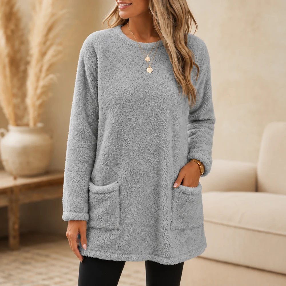 Pull Long Femme Doux – Intérieur Brossé Ultra-Chaud