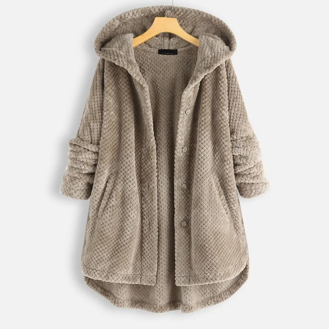 Veste Femme en Laine Polaire Douce – Coupe Décontractée, Capuche