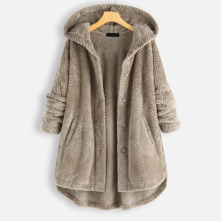 Veste Femme en Laine Polaire Douce – Coupe Décontractée, Capuche