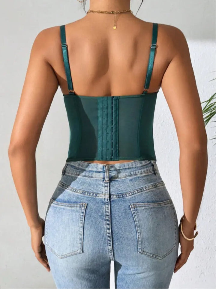 Bustier til kvinder i blonder – struktureret åben ryg