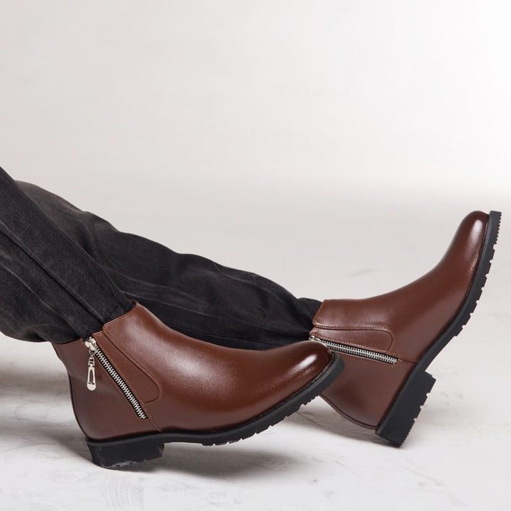 Botte Homme Cuir – Bout Pointu Fermeture Zip Latérale