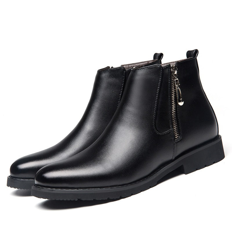 Botte Homme Cuir – Bout Pointu Fermeture Zip Latérale