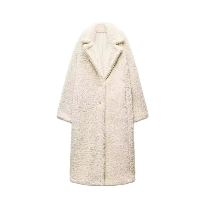 Mantel Dames met lange schapenvachtlook – Comfortabele pasvorm