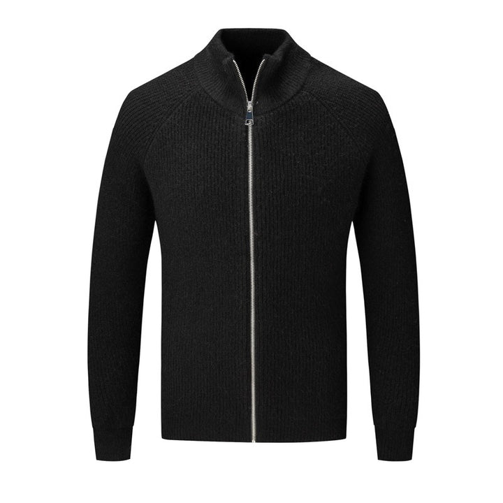 Cardigan Homme en Maille – Coupe Slim Col Montant Zippé