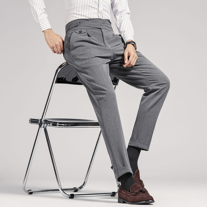 Pantalon Habillé Homme Taille Haute – Coupe Tailleur Pinces