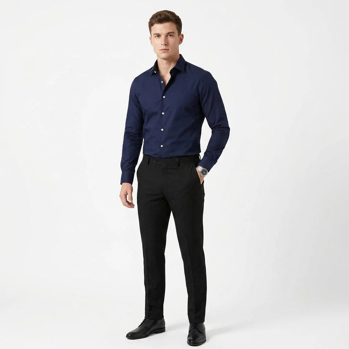 Chemise Homme Classique – Manches Longues Col à Revers