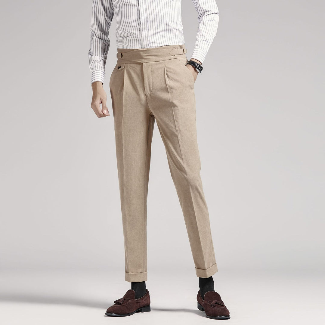 Pantalon Habillé Homme Taille Haute – Coupe Tailleur Pinces