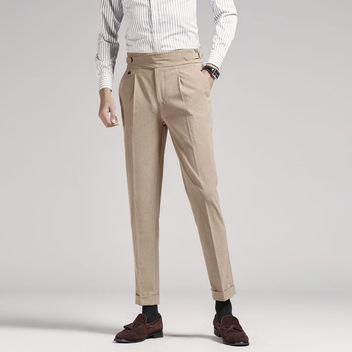 Pantalon Habillé Homme Taille Haute – Coupe Tailleur Pinces