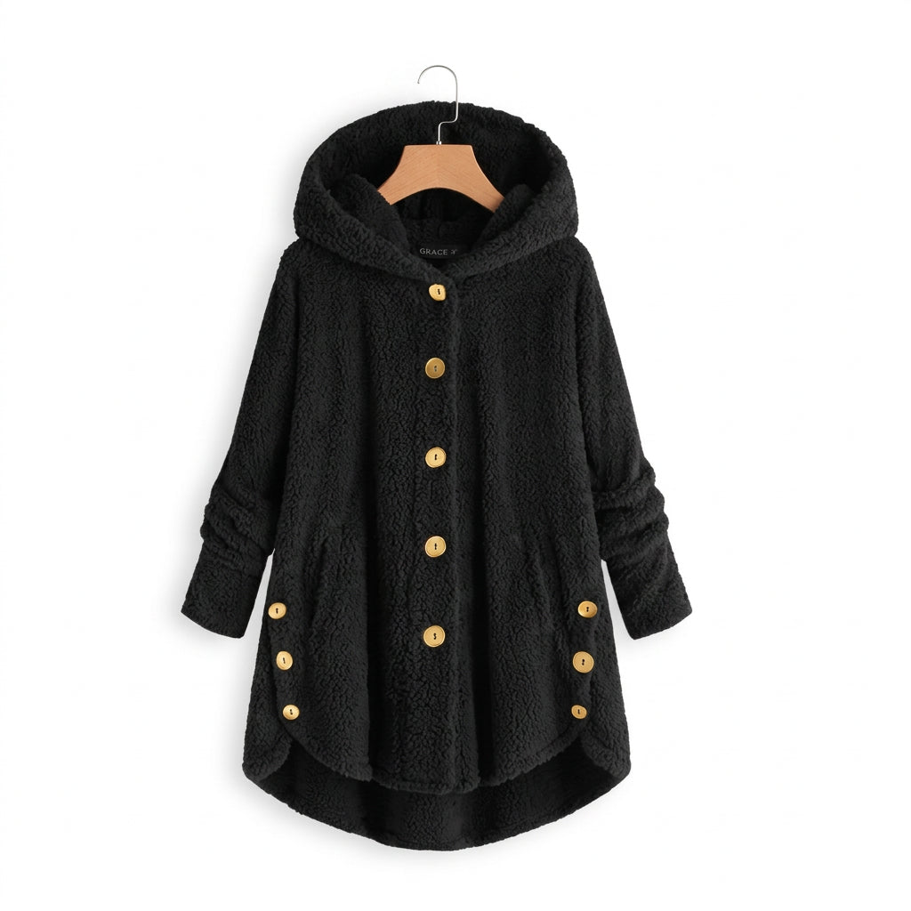 Veste Femme en Laine Polaire Douce – Coupe Décontractée, Capuche