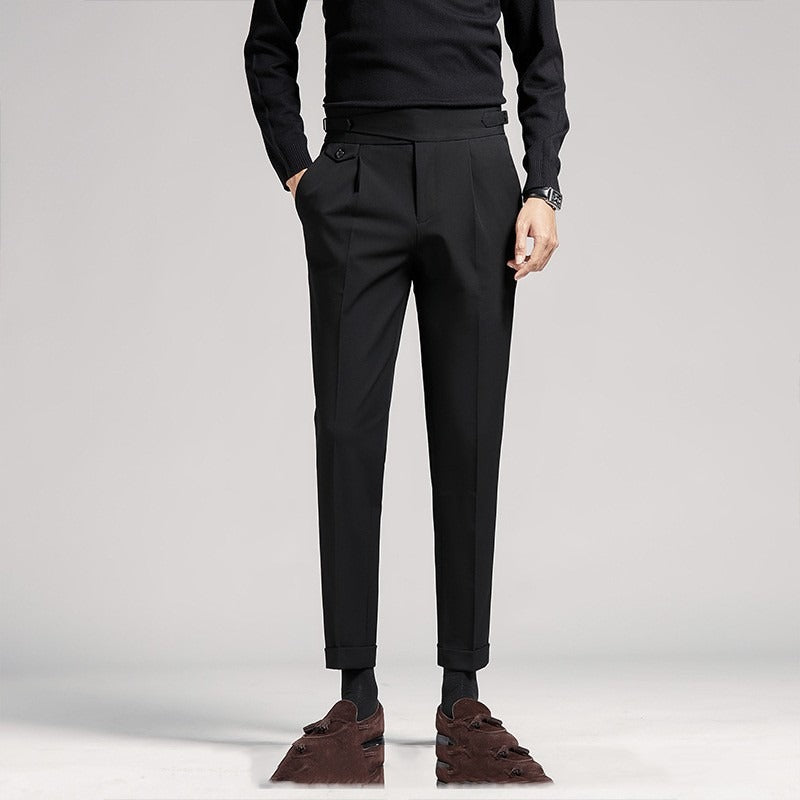 Pantalon Habillé Homme Taille Haute – Coupe Tailleur Pinces