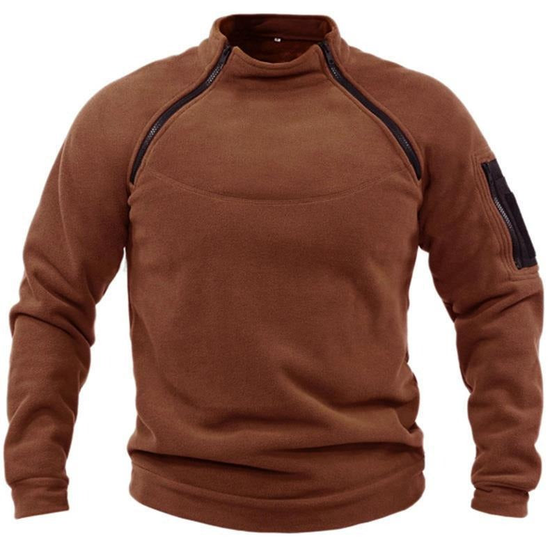 Sweater til herre med høj krave – varm strik med afslappet pasform