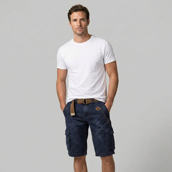 Short Homme en Coton – Coupe Longueur Genou Style Cargo Fonctionnel