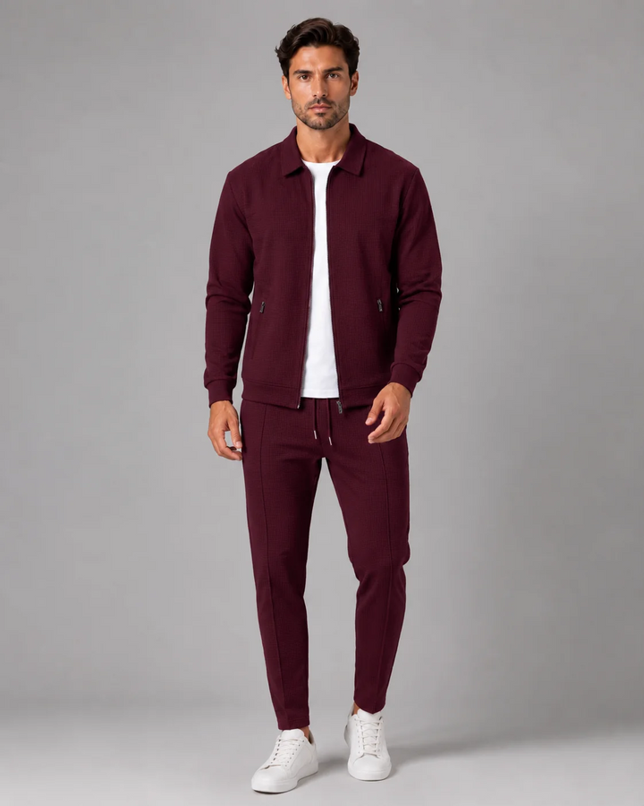 Costume Homme Deux Pièces – Ensemble Tissu Gaufré Coupe Décontractée