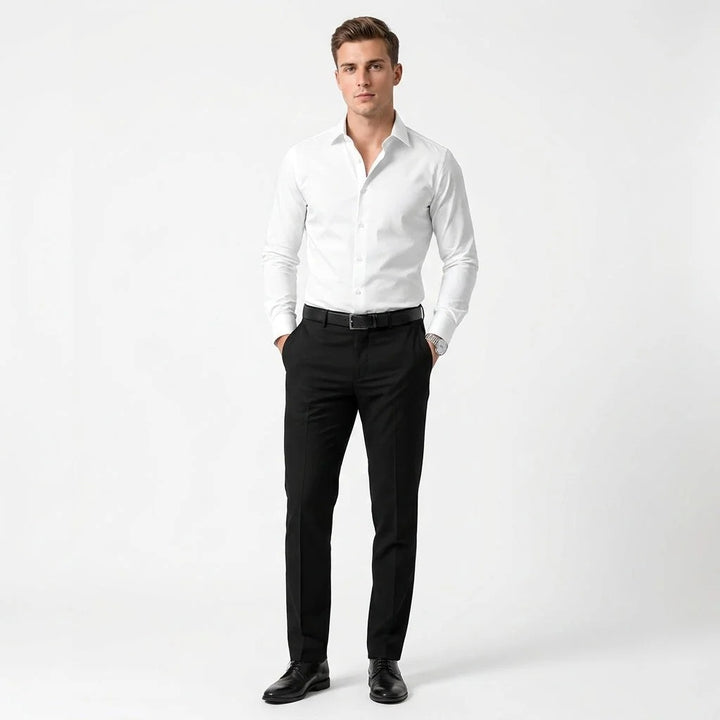 Chemise Homme Classique – Manches Longues Col à Revers