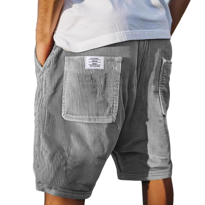 Kurze Cordhose für Herren – Elastischer Bund & praktische Taschen